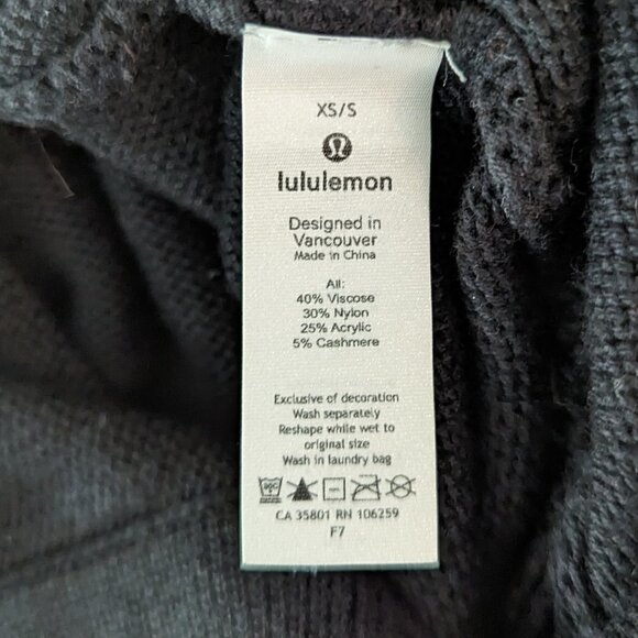 Lululemon Opened Up Poncho Black Cashlu XS S - Picture 7 of 8